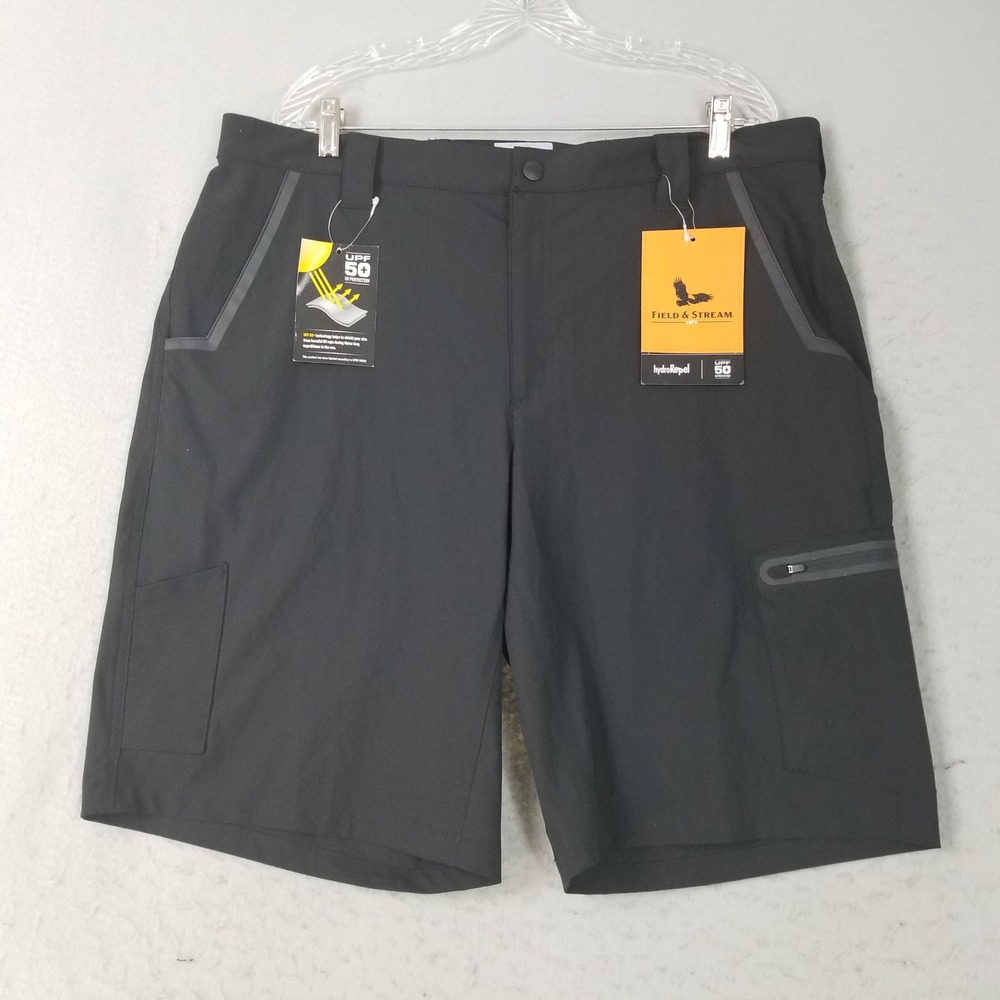 Field & Stream Shorts Mens XL Black hydroRepel UPF 50 Cargo Outdoor Fishing